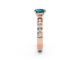 Rose gold Round Cut Cut Channel Set Diamond Engagement Ring with Four-Prong Setting_2