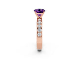 Rose gold Round Cut Cut Channel Set Diamond Engagement Ring with Four-Prong Setting_2