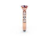 Rose gold Round Cut Cut Channel Set Diamond Engagement Ring with Four-Prong Setting_2