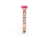 Rose gold Round Cut Cut Channel Set Diamond Engagement Ring with Four-Prong Setting_2