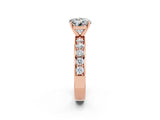 Rose gold Round Cut Cut Channel Set Diamond Engagement Ring with Four-Prong Setting_2