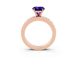 Rose gold Round Cut Cut Channel Set Diamond Engagement Ring with Four-Prong Setting_3