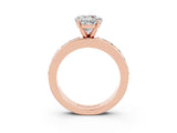 Rose gold Round Cut Cut Channel Set Diamond Engagement Ring with Four-Prong Setting_3