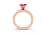 Rose gold Round Cut Cut Channel Set Diamond Engagement Ring with Four-Prong Setting_3