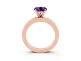 Rose gold Round Cut Cut Channel Set Diamond Engagement Ring with Four-Prong Setting_3