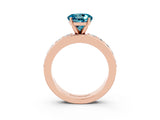 Rose gold Round Cut Cut Channel Set Diamond Engagement Ring with Four-Prong Setting_3