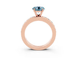 Rose gold Round Cut Cut Channel Set Diamond Engagement Ring with Four-Prong Setting_3