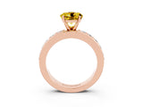 Rose gold Round Cut Cut Channel Set Diamond Engagement Ring with Four-Prong Setting_3