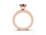 Rose gold Round Cut Cut Channel Set Diamond Engagement Ring with Four-Prong Setting_3
