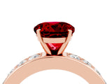 Rose gold Round Cut Cut Channel Set Diamond Engagement Ring with Four-Prong Setting_4
