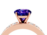 Rose gold Round Cut Cut Channel Set Diamond Engagement Ring with Four-Prong Setting_4