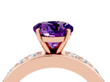 Rose gold Round Cut Cut Channel Set Diamond Engagement Ring with Four-Prong Setting_4
