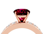 Rose gold Round Cut Cut Channel Set Diamond Engagement Ring with Four-Prong Setting_4