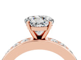 Rose gold Round Cut Cut Channel Set Diamond Engagement Ring with Four-Prong Setting_4