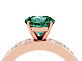 Rose gold Round Cut Cut Channel Set Diamond Engagement Ring with Four-Prong Setting_4