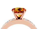 Rose gold Round Cut Cut Channel Set Diamond Engagement Ring with Four-Prong Setting_4