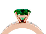Rose gold Round Cut Cut Channel Set Diamond Engagement Ring with Four-Prong Setting_4