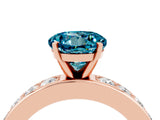Rose gold Round Cut Cut Channel Set Diamond Engagement Ring with Four-Prong Setting_4