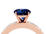 Rose gold Round Cut Cut Channel Set Diamond Engagement Ring with Four-Prong Setting_4