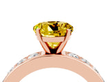 Rose gold Round Cut Cut Channel Set Diamond Engagement Ring with Four-Prong Setting_4