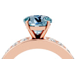 Rose gold Round Cut Cut Channel Set Diamond Engagement Ring with Four-Prong Setting_4