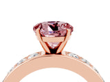 Rose gold Round Cut Cut Channel Set Diamond Engagement Ring with Four-Prong Setting_4