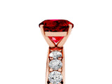 Rose gold Round Cut Cut Channel Set Diamond Engagement Ring with Four-Prong Setting_5
