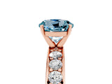 Rose gold Round Cut Cut Channel Set Diamond Engagement Ring with Four-Prong Setting_5