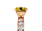 Rose gold Round Cut Cut Channel Set Diamond Engagement Ring with Four-Prong Setting_5