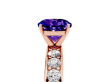 Rose gold Round Cut Cut Channel Set Diamond Engagement Ring with Four-Prong Setting_5