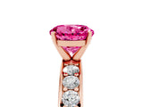 Rose gold Round Cut Cut Channel Set Diamond Engagement Ring with Four-Prong Setting_5