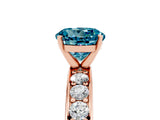 Rose gold Round Cut Cut Channel Set Diamond Engagement Ring with Four-Prong Setting_5