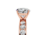 Rose gold Round Cut Cut Channel Set Diamond Engagement Ring with Four-Prong Setting_5