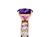 Rose gold Round Cut Cut Channel Set Diamond Engagement Ring with Four-Prong Setting_5