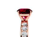 Rose gold Round Cut Cut Channel Set Diamond Engagement Ring with Four-Prong Setting_5