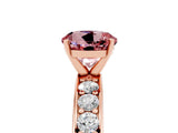 Rose gold Round Cut Cut Channel Set Diamond Engagement Ring with Four-Prong Setting_5