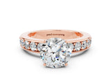 Rose gold Round Cut Cut Channel Set Diamond Engagement Ring with Four-Prong Setting