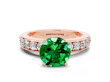 Rose gold Round Cut Cut Channel Set Diamond Engagement Ring with Four-Prong Setting