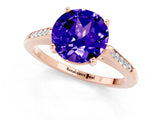 Rose gold Round Cut Cut Channel Set Solitaire Engagement Ring with Four-Prong Setting_13