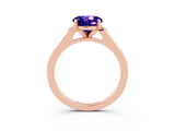 Rose gold Round Cut Cut Channel Set Solitaire Engagement Ring with Four-Prong Setting_15