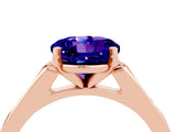 Rose gold Round Cut Cut Channel Set Solitaire Engagement Ring with Four-Prong Setting_16