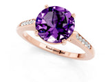 Rose gold Round Cut Cut Channel Set Solitaire Engagement Ring with Four-Prong Setting_1