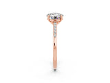 Rose gold Round Cut Cut Channel Set Solitaire Engagement Ring with Four-Prong Setting_2