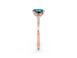 Rose gold Round Cut Cut Channel Set Solitaire Engagement Ring with Four-Prong Setting_2