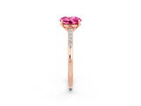 Rose gold Round Cut Cut Channel Set Solitaire Engagement Ring with Four-Prong Setting_2