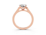 Rose gold Round Cut Cut Channel Set Solitaire Engagement Ring with Four-Prong Setting_3