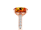 Rose gold Round Cut Cut Channel Set Solitaire Engagement Ring with Four-Prong Setting_30