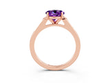 Rose gold Round Cut Cut Channel Set Solitaire Engagement Ring with Four-Prong Setting_3