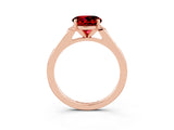 Rose gold Round Cut Cut Channel Set Solitaire Engagement Ring with Four-Prong Setting_3