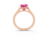 Rose gold Round Cut Cut Channel Set Solitaire Engagement Ring with Four-Prong Setting_3